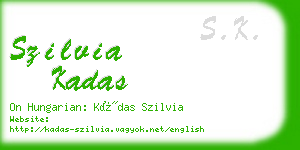 szilvia kadas business card